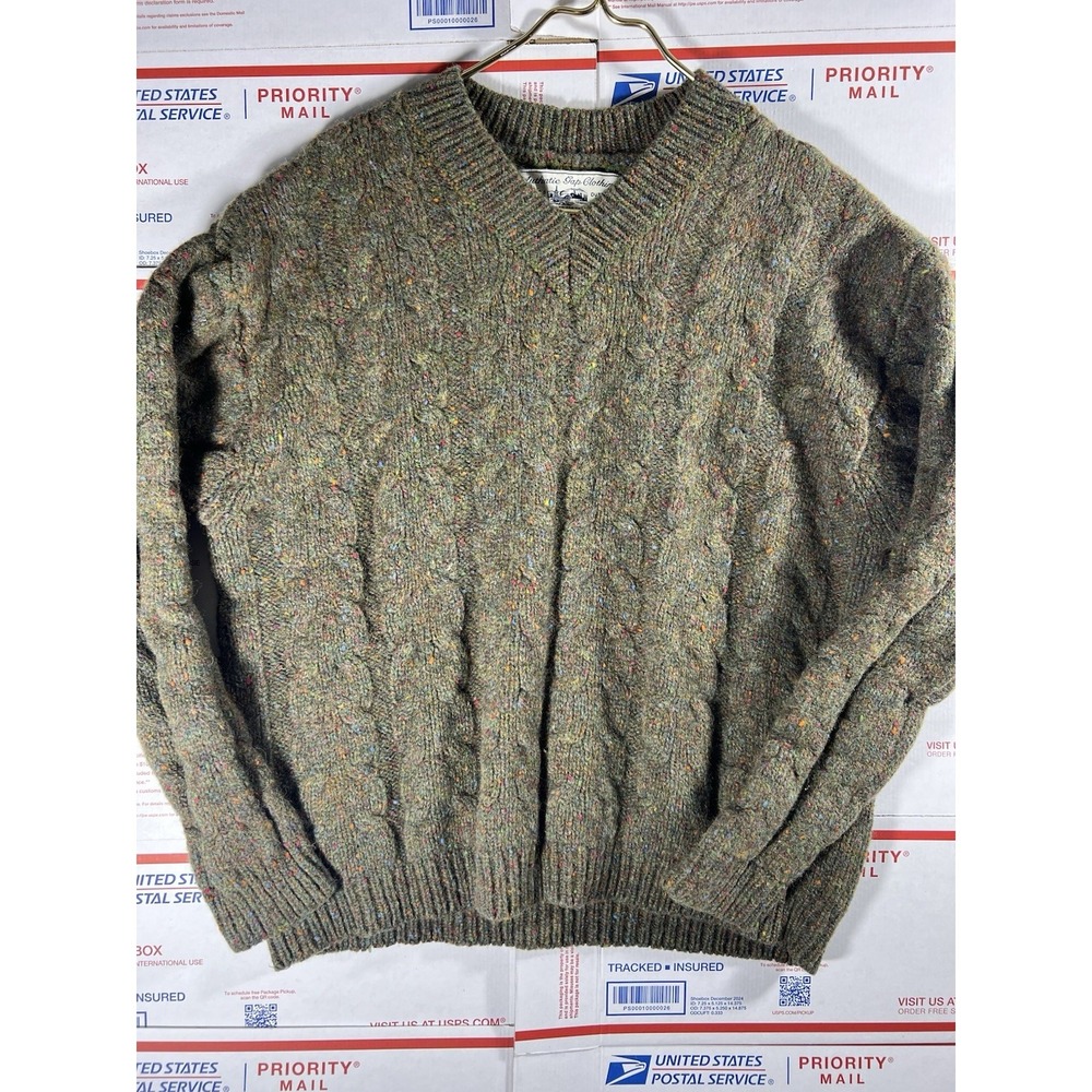 VTG AUTHENTIC GAP CLOTHING 100% Wool Heavy Knit V-Neck Sweater Men's M QUALITY